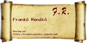 Frankó Renátó névjegykártya