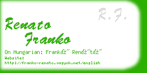 renato franko business card